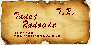Tadej Radović vizit kartica